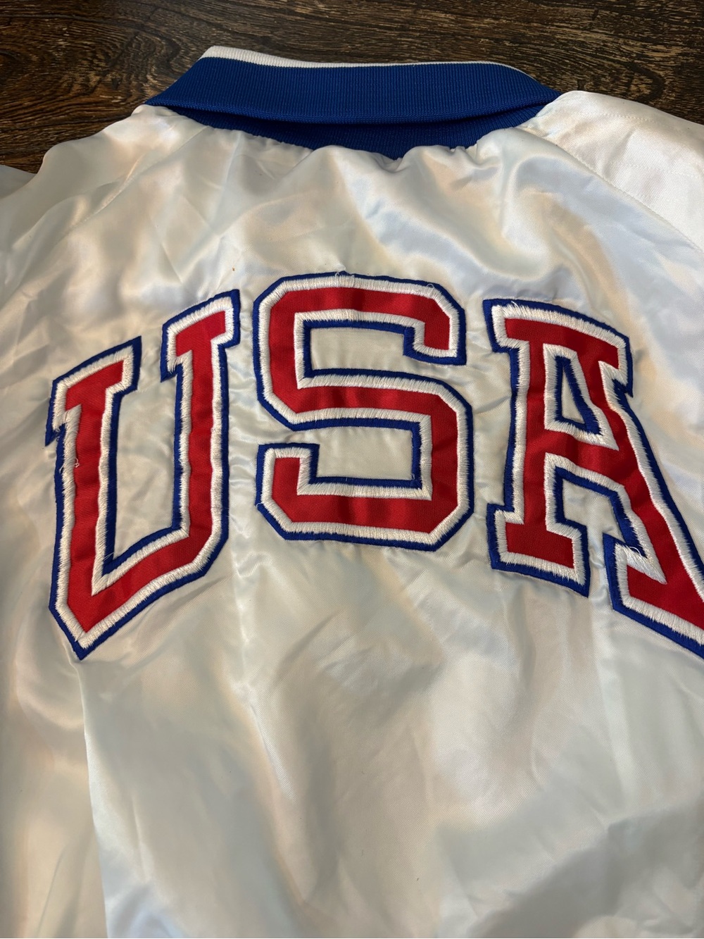 Artex Bomber Jacket Mens Large White 1992 USA Olympic‎ Satin Vintage - Picture 8 of 8